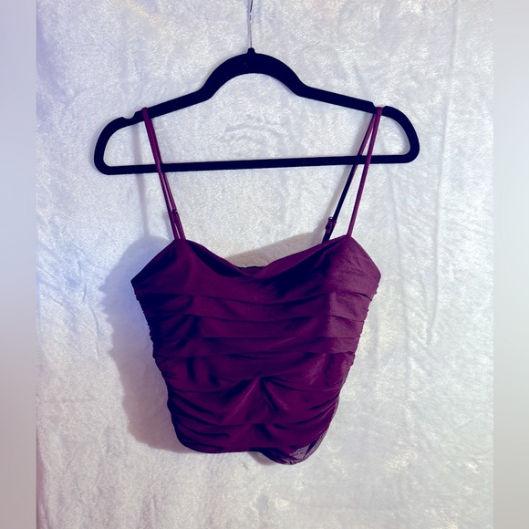 EXPRESS Body Contour Ruched Crop Top and Midi Skirt Matching Set - Picture 6 of 9